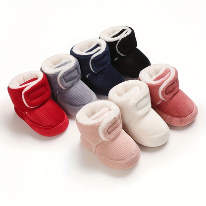 fachgo | Toddler Baby Girls Booties Plus High Top Slippers Indoor Shoes Crib Shoes First Walker Shoes For Winter