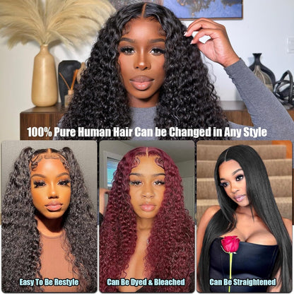 fachgo | Front Lace Human Hair Wig Deep Wave Human Wigs