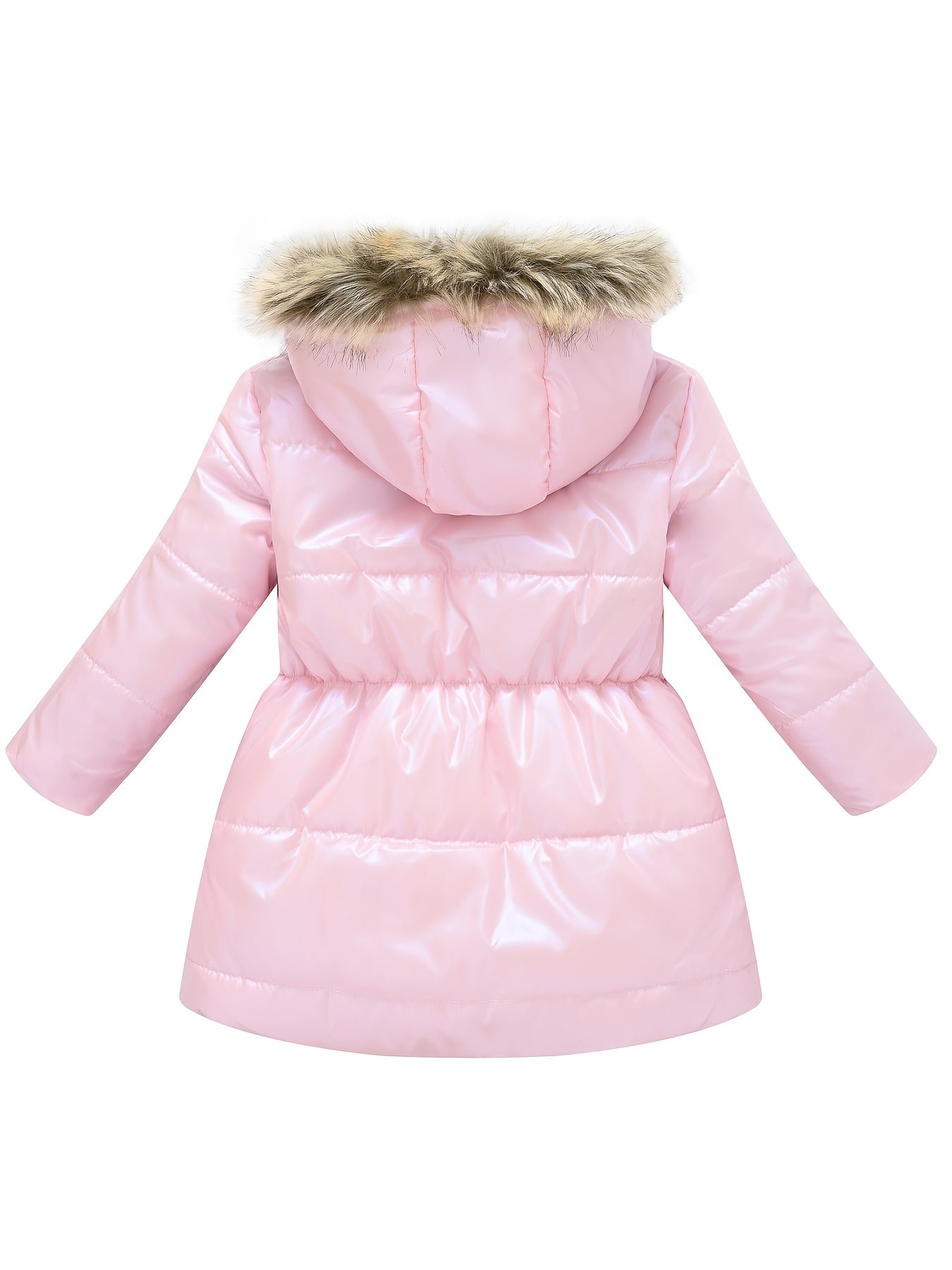 fachgo | Children's Winter New Style Thickened Glossy Hooded Jacket for Boys and Girls, Mid-Length
