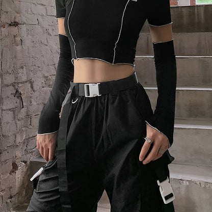 fachgo | Women’s Off-Shoulder Long Sleeve T-Shirt