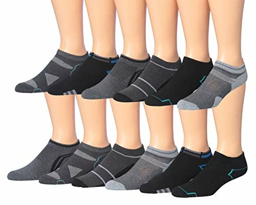 fachgo | James Fiallo Men's 12-Pairs Performance Low Cut Athletic Sport Socks