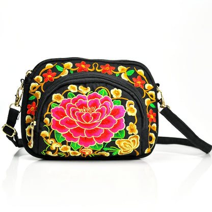 fachgo | Floral Embroidered Crossbody Bag for Women