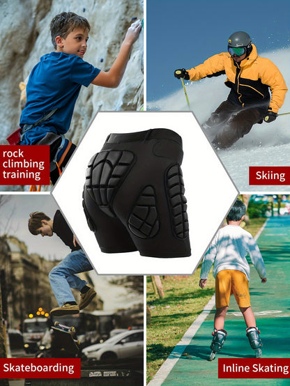fachgo | VEPAUS Breathable 3D Padded Shorts for Ice Hockey, Snowboarding, Gymnastics, Roller Skating - Moisture Wicking, Flexible, High Stretch Polyester Knit Fabric, Regular Fit, Four Seasons Sports Gear