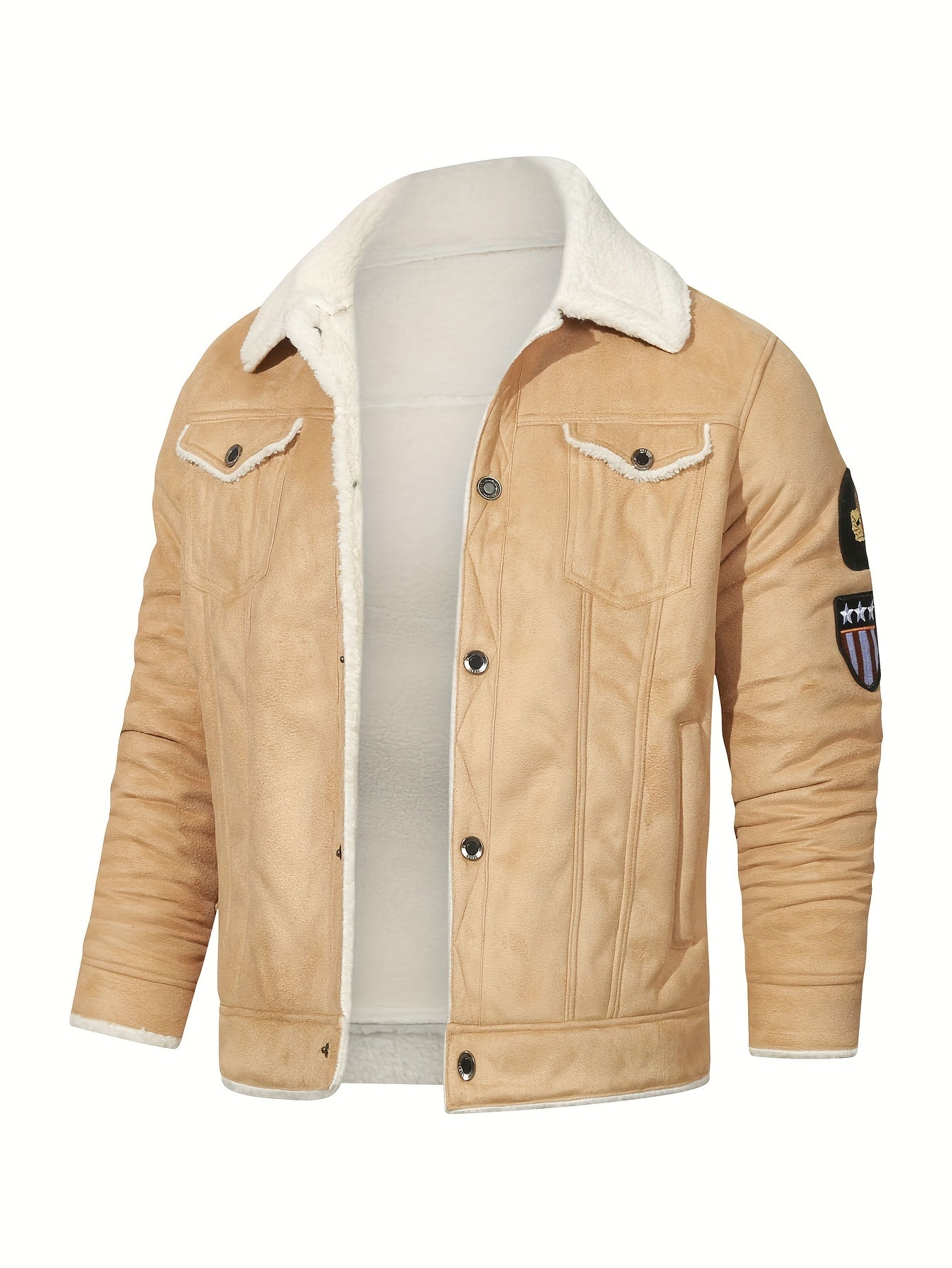 fachgo | H01 Faux Fur Coat Composite Plush Thickened Warm Men's Jacket