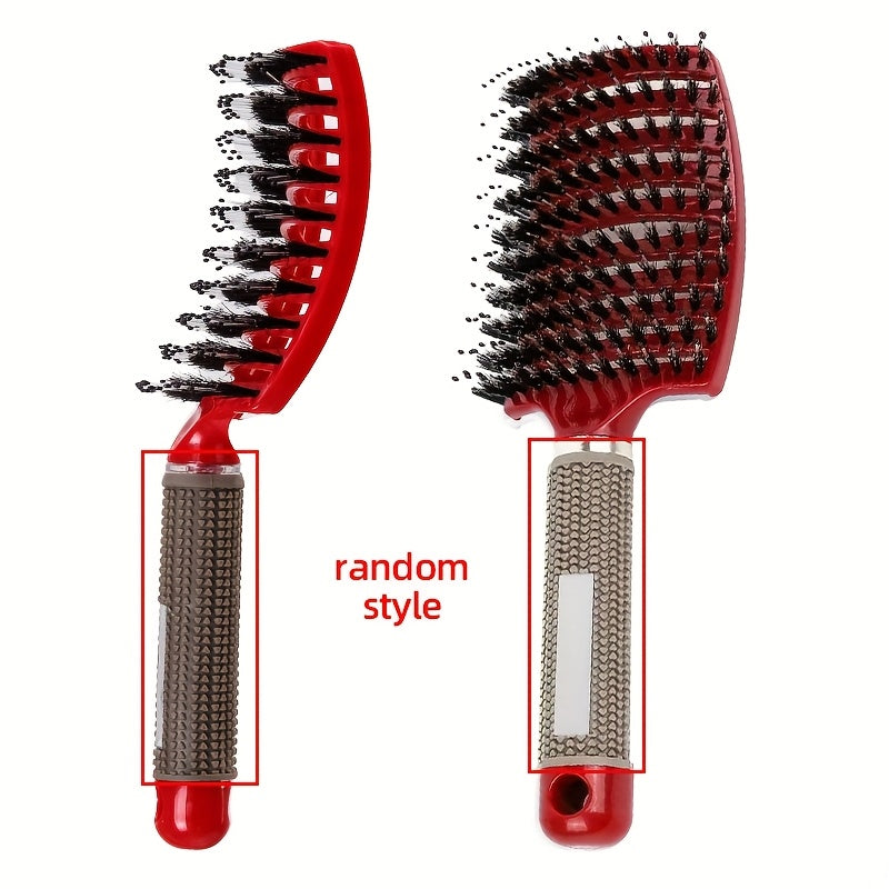 fachgo | WanMei 1pc Professional Curved Vented Hair Scalp Massage Brush for Women, ABS Handle, Nylon Bristles, Ideal for Wet Curly Hair Detangling, Styling, Long Hair, Christmas Gift for Friends/Relatives