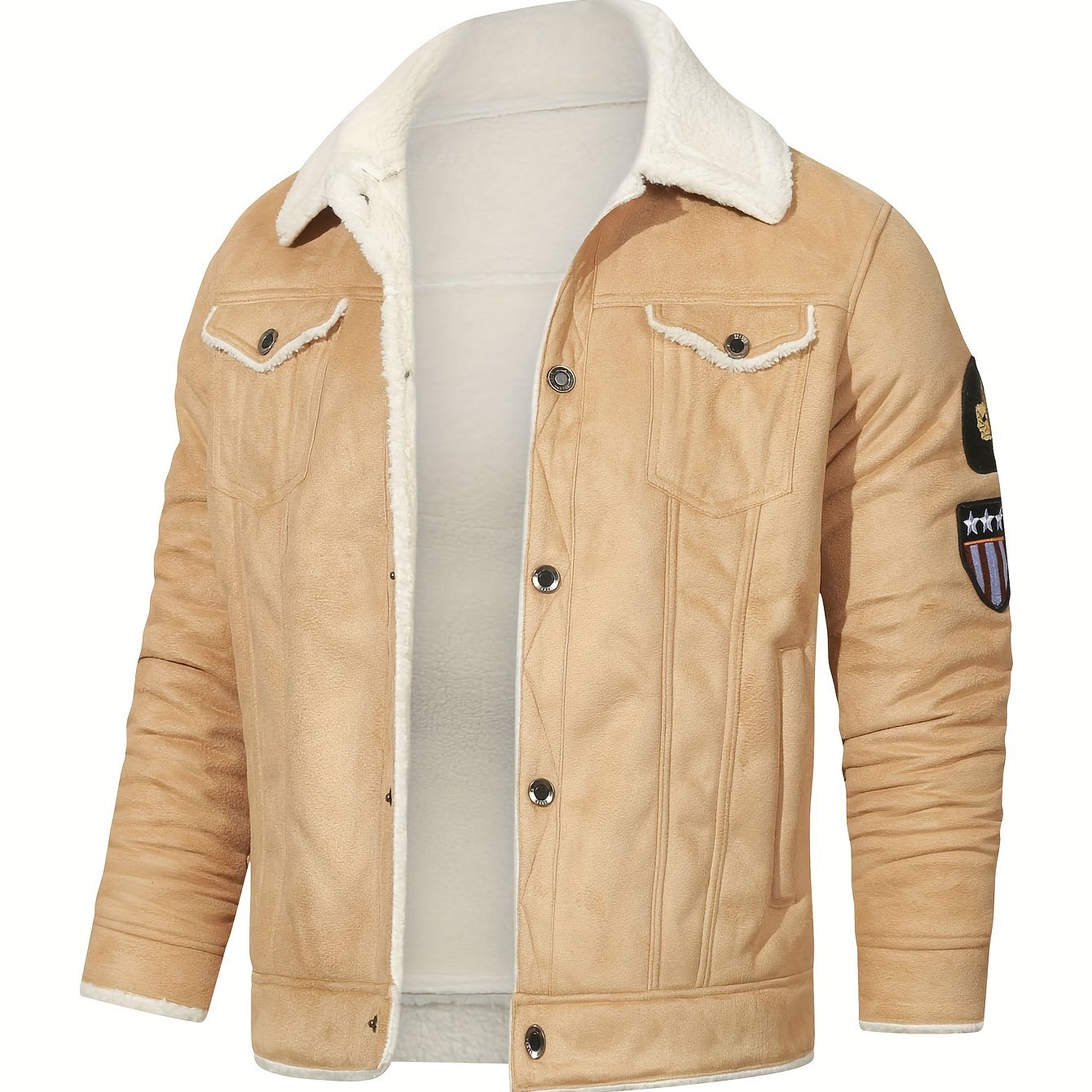 fachgo | H01 Faux Fur Coat Composite Plush Thickened Warm Men's Jacket