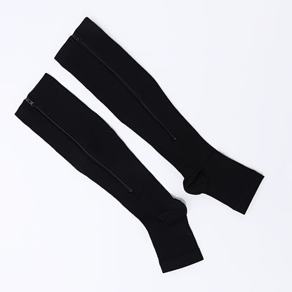 fachgo | Toeless Compression Socks With Side Zipper For All Day Wear, Sports Socks - Breathable & Moisture-Wicking Fabric - For Runners & Athletes - Ideal for Sports & Recovery