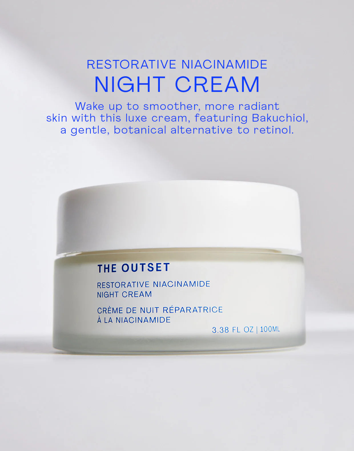Restorative Niacinamide Night Cream in a luxurious jar for smoother, radiant skin overnight.