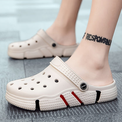 fachgo | Unisex Clogs, Garden Shoes, Lightweight Non Slip Slides Slippers, Casual Hollow Out Beach Sandals, adult's footwear