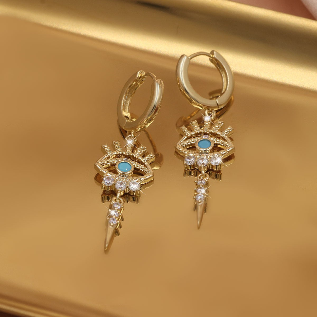fachgo | A Pair of Zirconium-encrusted Evil Eye Pendants