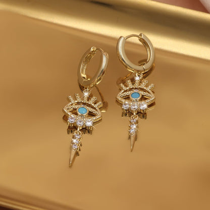 fachgo | A Pair of Zirconium-encrusted Evil Eye Pendants