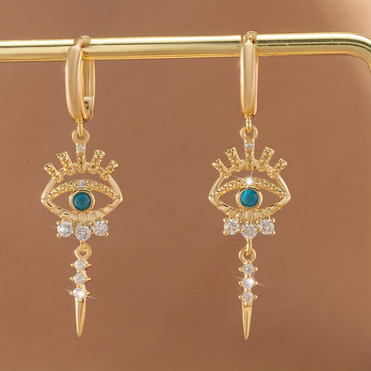 fachgo | A Pair of Zirconium-encrusted Evil Eye Pendants