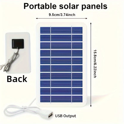 fachgo | Solar Charging Panel - Portable USB Power Bank for Exterior Travel & Camping, Ideal for Phones, Flashlights, Fans Solar Phone Charger Solar Battery Charger