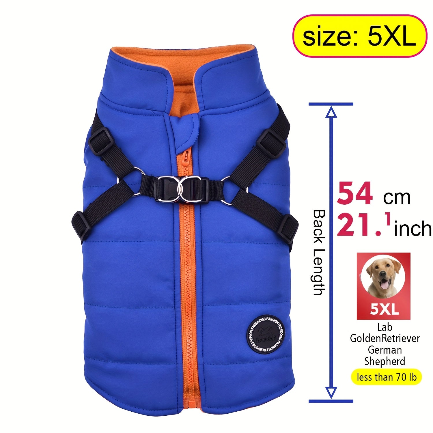 fachgo | Warm Padded Dog Vest with Harness for Small And Medium Dogs - Red Coat for Extra Comfort And Security Christmas Gift