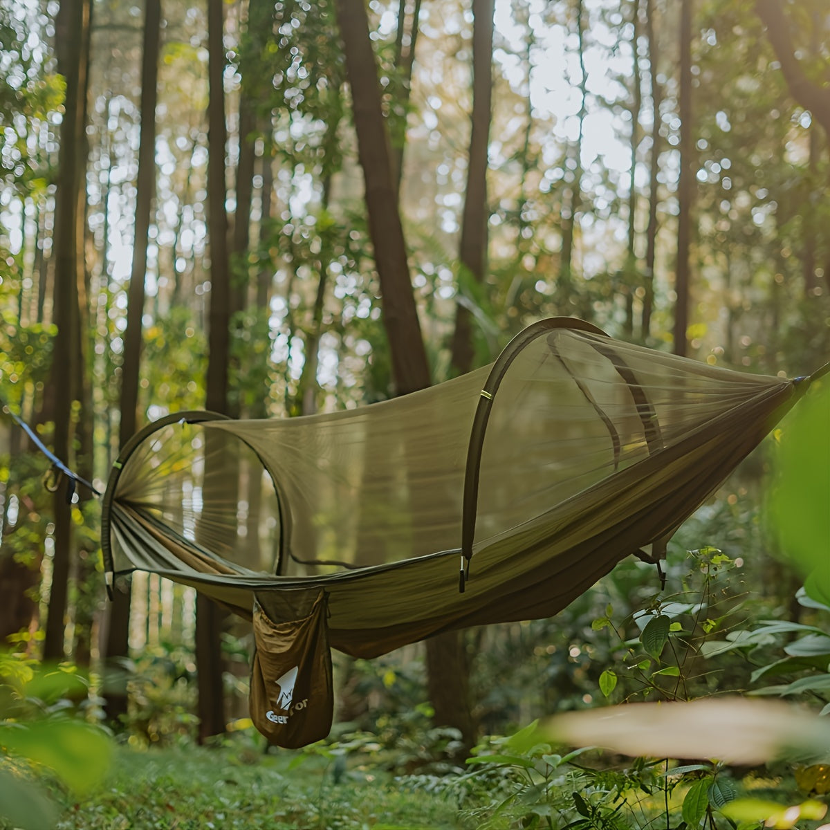 fachgo | GEERTOP 3in 1 Outdoor Hammock with Mosquito Net Sun Shelter, Double Sleep Rest Camping Hammock for Backpacking Travel Garden Park