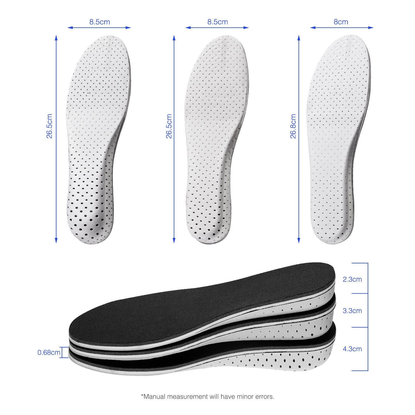 fachgo | Men Women Invisible Height Increase Insoles Heel Lift Taller Shoe