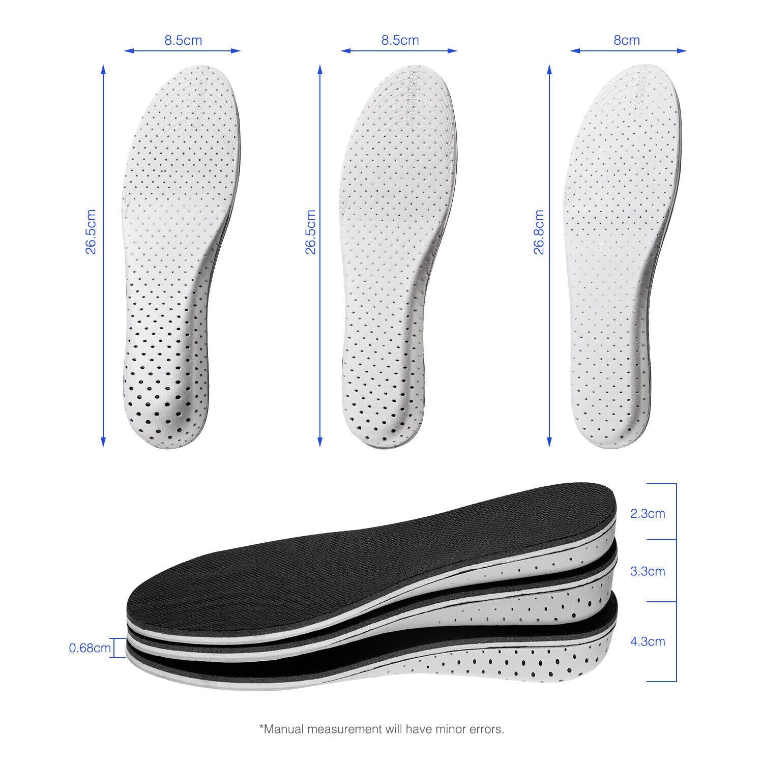 fachgo | Men Women Invisible Height Increase Insoles Heel Lift Taller Shoe