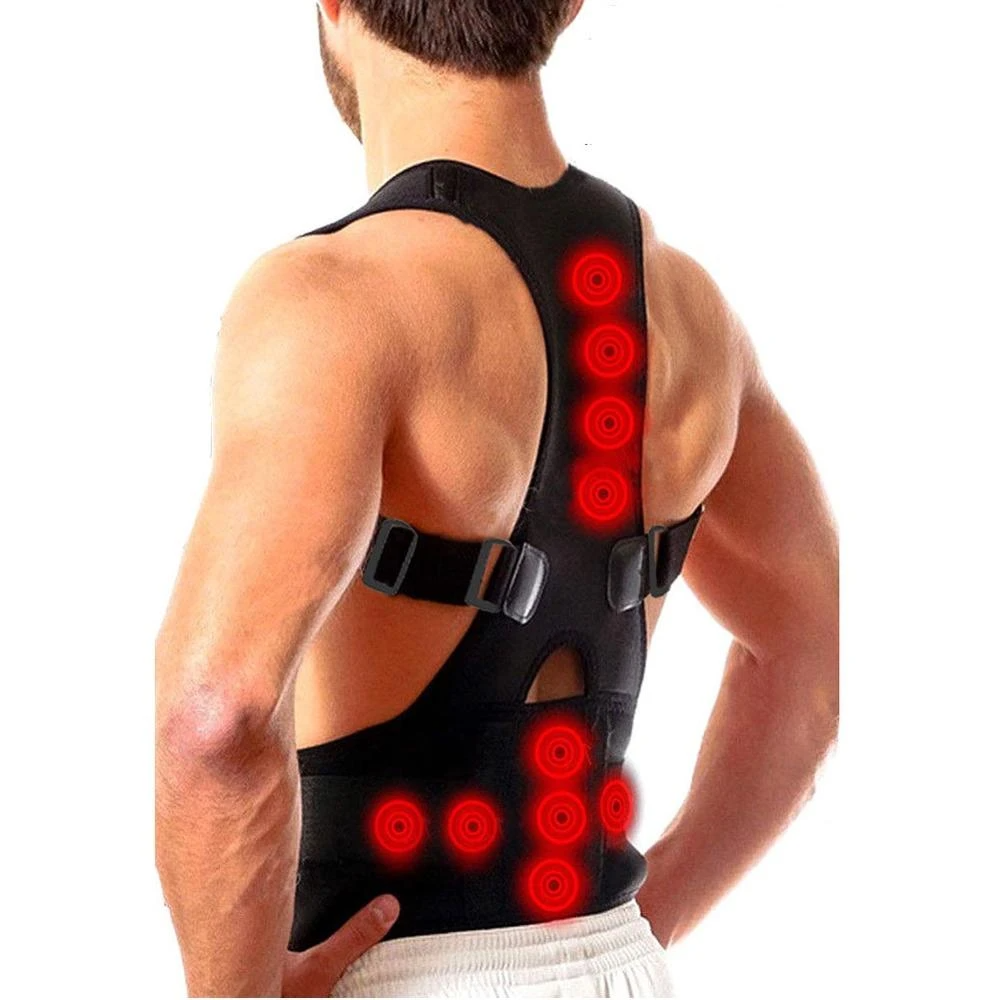 fachgo | Posture Corrector Support Magnetic Back Shoulder Brace Belt Band For