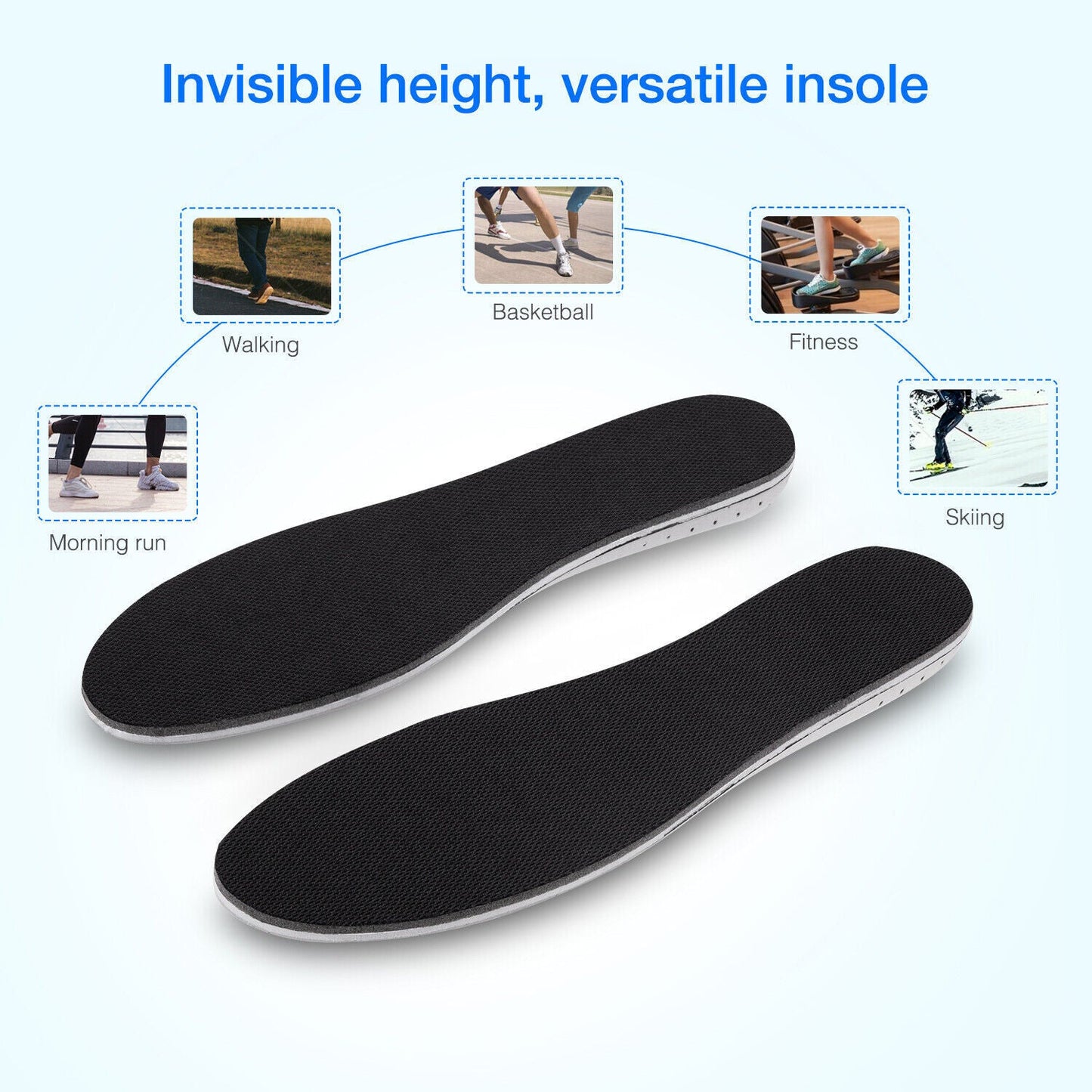 fachgo | Men Women Invisible Height Increase Insoles Heel Lift Taller Shoe