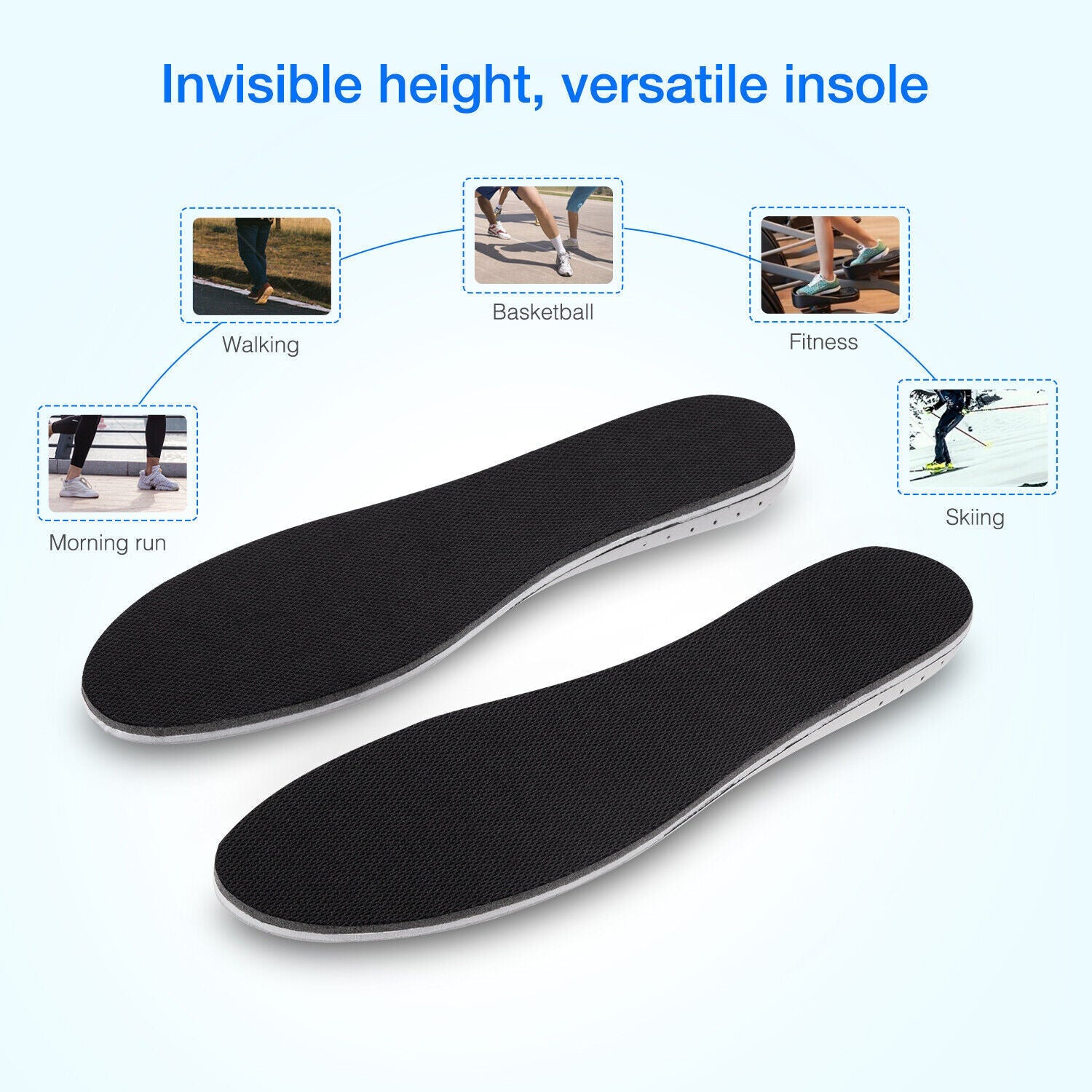 fachgo | Men Women Invisible Height Increase Insoles Heel Lift Taller Shoe