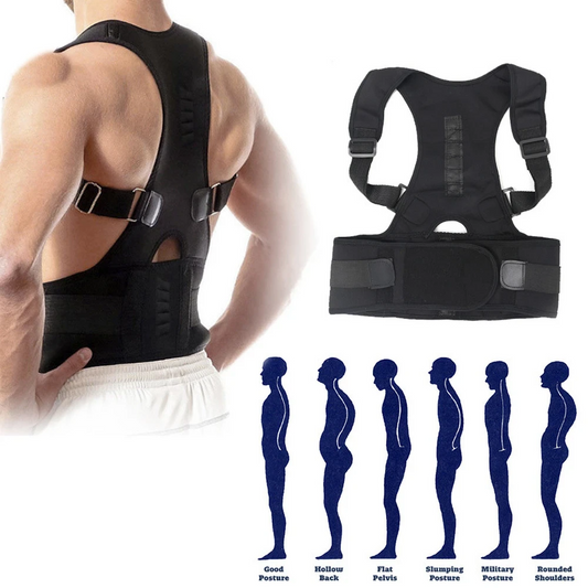 fachgo | Posture Corrector Support Magnetic Back Shoulder Brace Belt Band For