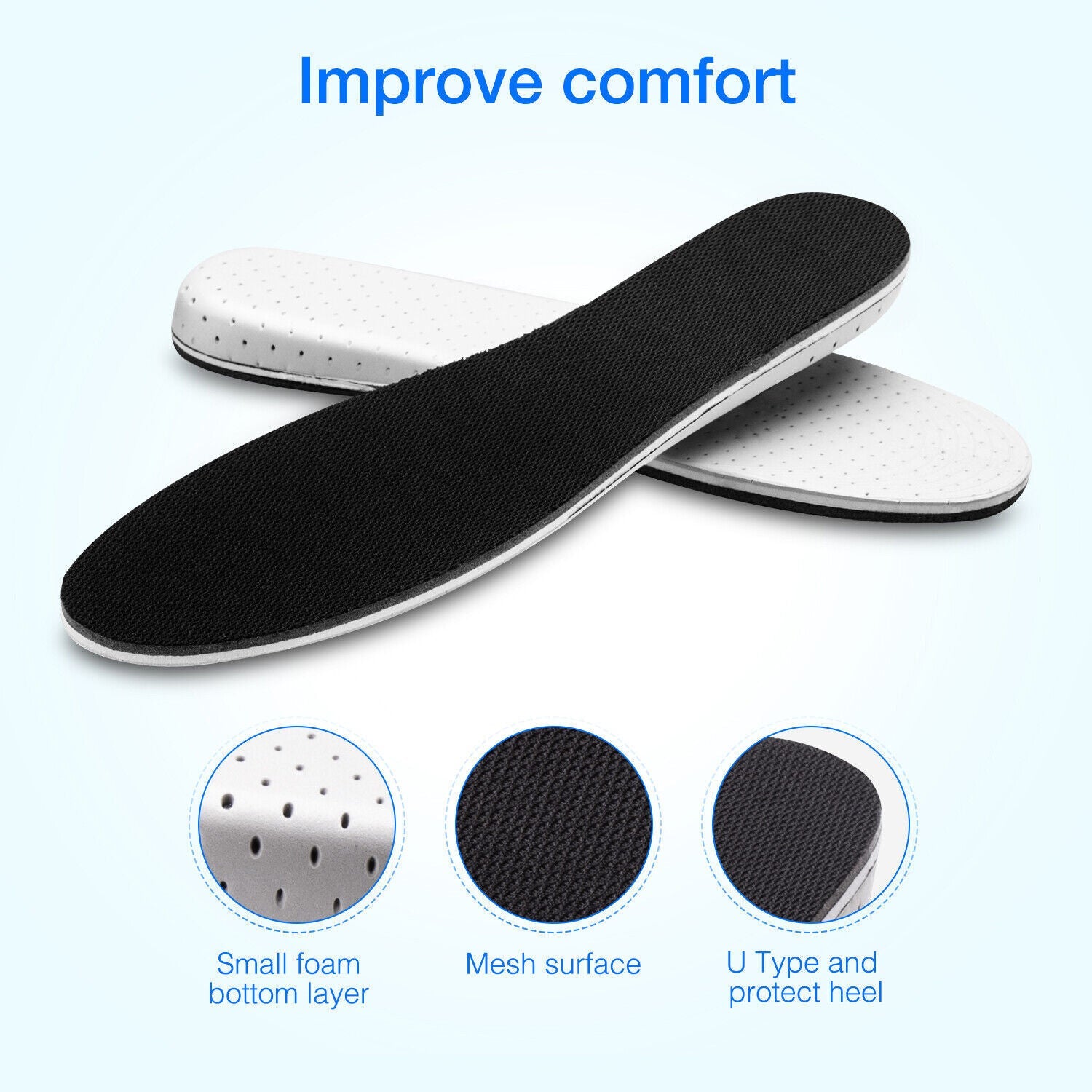 fachgo | Men Women Invisible Height Increase Insoles Heel Lift Taller Shoe