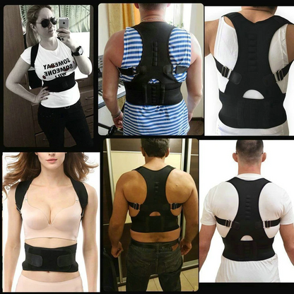 fachgo | Posture Corrector Support Magnetic Back Shoulder Brace Belt Band For