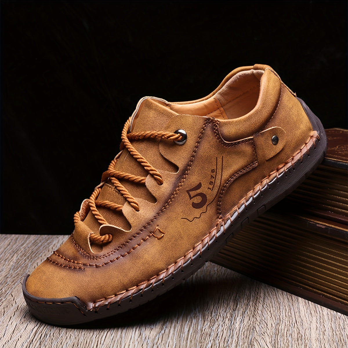 fachgo | Men's Handmade Stitching Casual Shoes Flats Outdoor Walking Sneakers