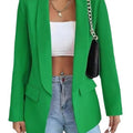 Solid color lapel long-sleeved small suit jacket