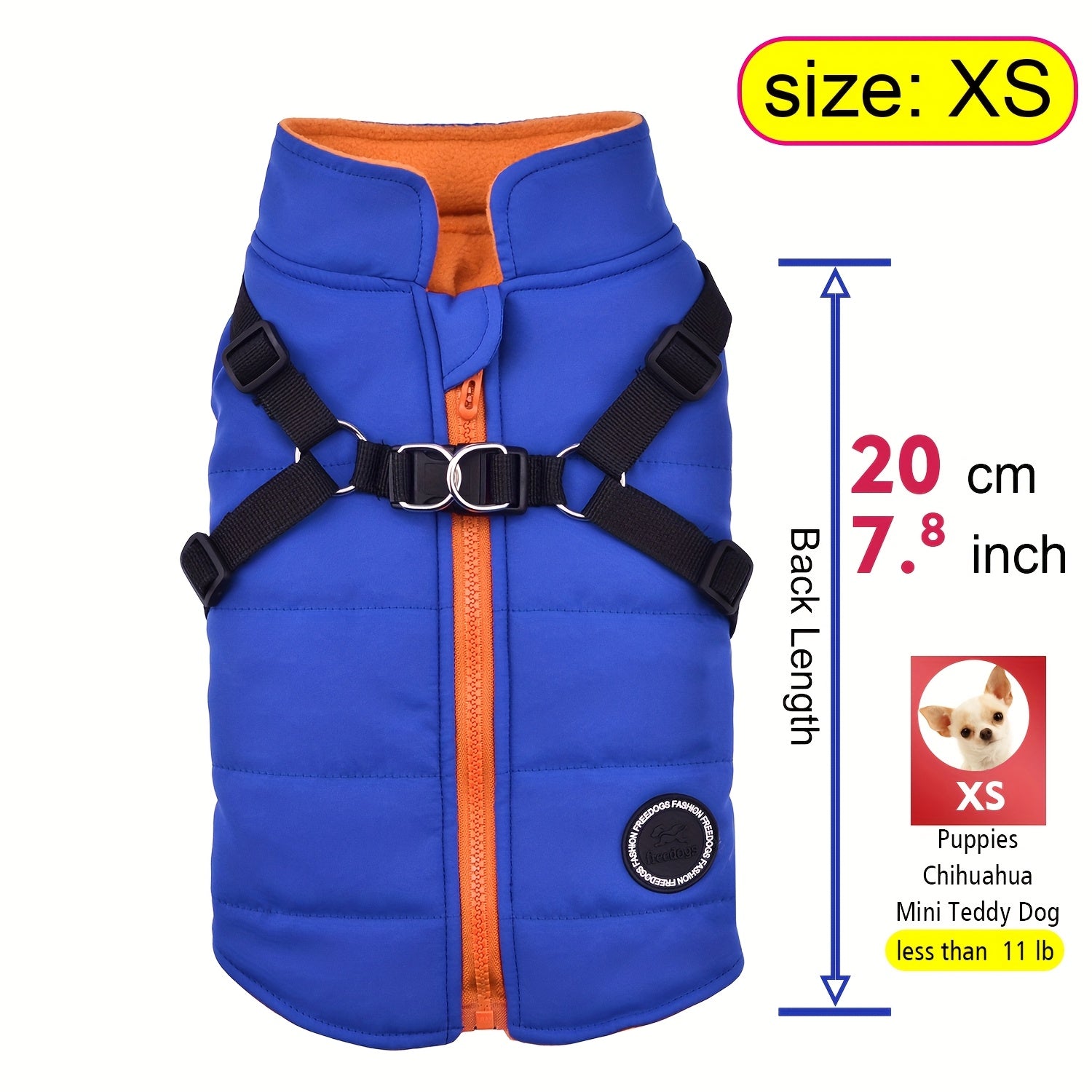fachgo | Warm Padded Dog Vest with Harness for Small And Medium Dogs - Red Coat for Extra Comfort And Security Christmas Gift