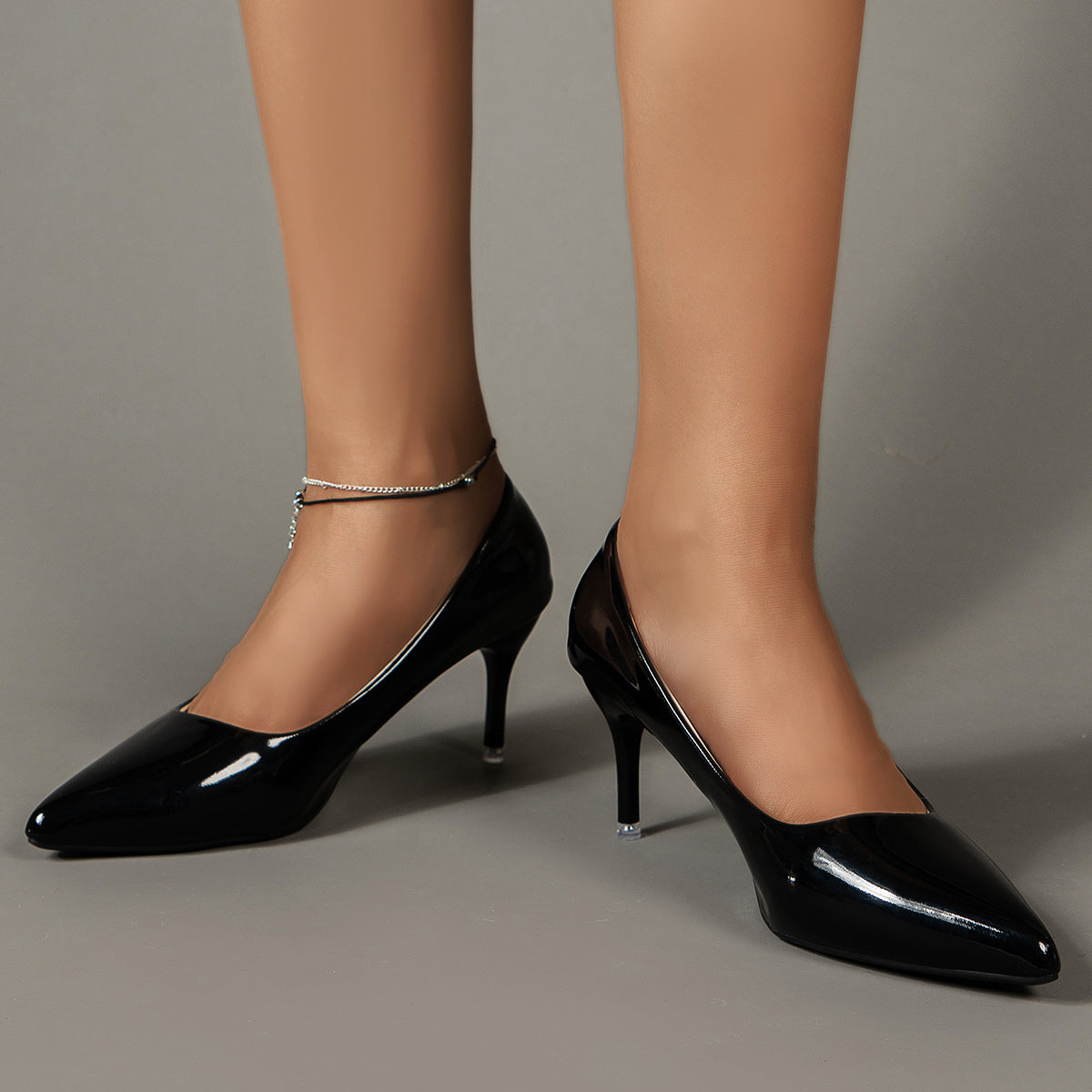 fachgo | Women's Solid Color Stiletto Heels, Elegant Pointed Toe Work Pumps, Lightweight Dress Pumps