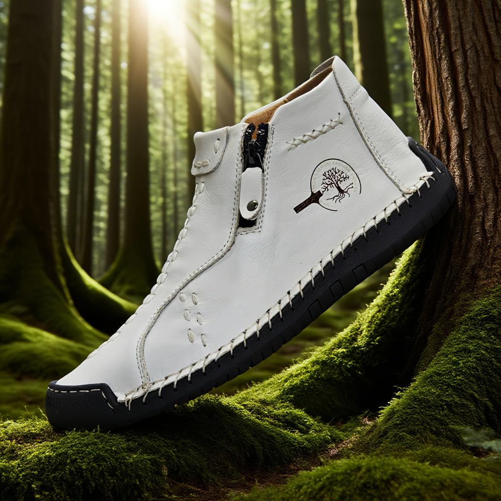 fachgo | Men's Handmade PU Boots with Zipper, Casual