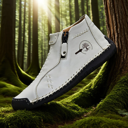 fachgo | Men's Handmade PU Boots with Zipper, Casual