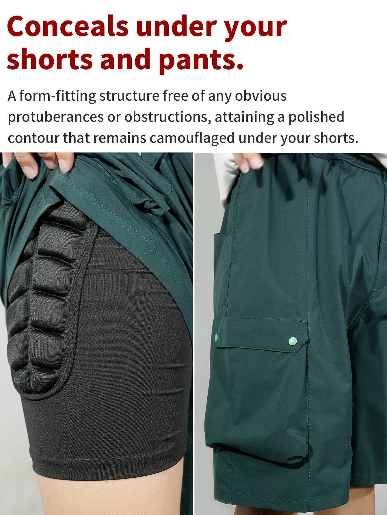 fachgo | VEPAUS Breathable 3D Padded Shorts for Ice Hockey, Snowboarding, Gymnastics, Roller Skating - Moisture Wicking, Flexible, High Stretch Polyester Knit Fabric, Regular Fit, Four Seasons Sports Gear