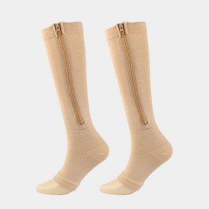 fachgo | Toeless Compression Socks With Side Zipper For All Day Wear, Sports Socks - Breathable & Moisture-Wicking Fabric - For Runners & Athletes - Ideal for Sports & Recovery