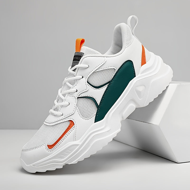 fachgo | Men's Fashion Platform Sneakers - Casual Athletic Dad Shoes, Height-Increasing Breathable Mesh, Anti-Slip EVA Sole, Suitable for Running and Outdoor Activities, Thick-Soled Walking Shoes