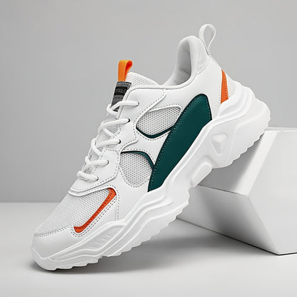 fachgo | Men's Fashion Platform Sneakers - Casual Athletic Dad Shoes, Height-Increasing Breathable Mesh, Anti-Slip EVA Sole, Suitable for Running and Outdoor Activities, Thick-Soled Walking Shoes