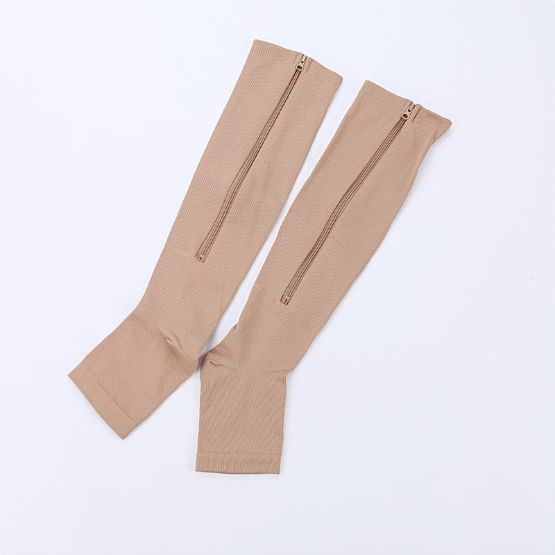 fachgo | Toeless Compression Socks With Side Zipper For All Day Wear, Sports Socks - Breathable & Moisture-Wicking Fabric - For Runners & Athletes - Ideal for Sports & Recovery