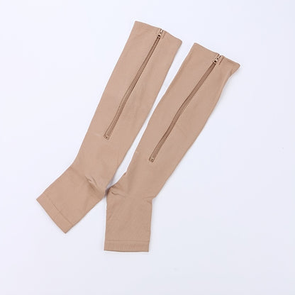 fachgo | Toeless Compression Socks With Side Zipper For All Day Wear, Sports Socks - Breathable & Moisture-Wicking Fabric - For Runners & Athletes - Ideal for Sports & Recovery