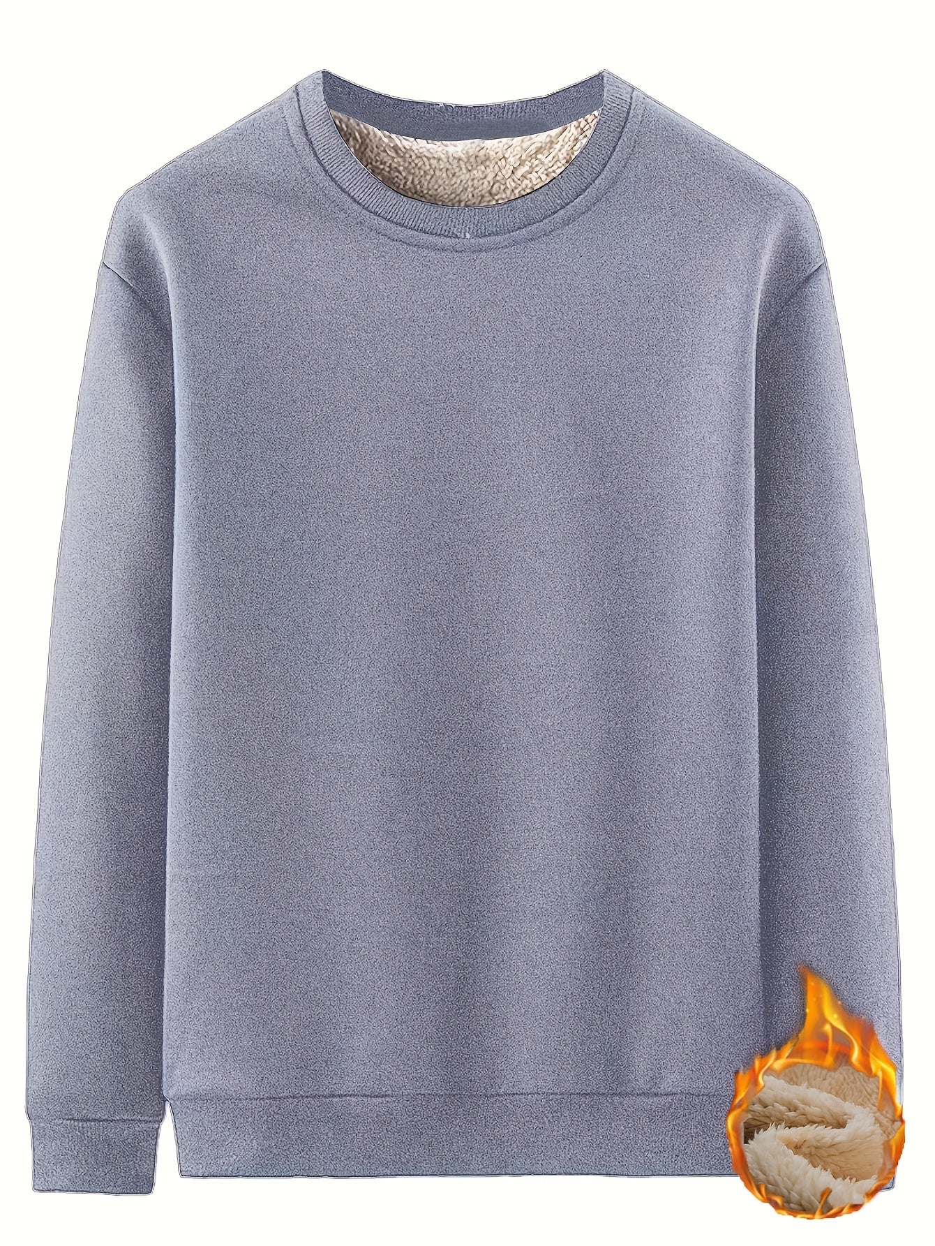 fachgo | New Men's Casual Fashionable Solid Color Crew Neck Sweatshirts For Autumn And Winter