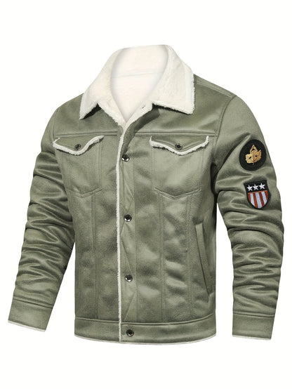fachgo | H01 Faux Fur Coat Composite Plush Thickened Warm Men's Jacket