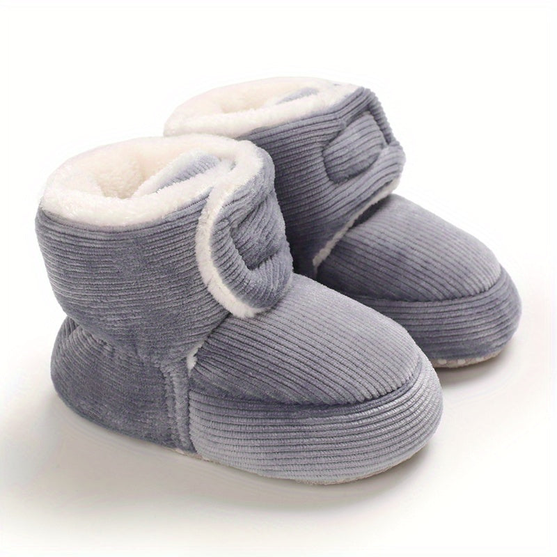fachgo | Toddler Baby Girls Booties Plus High Top Slippers Indoor Shoes Crib Shoes First Walker Shoes For Winter
