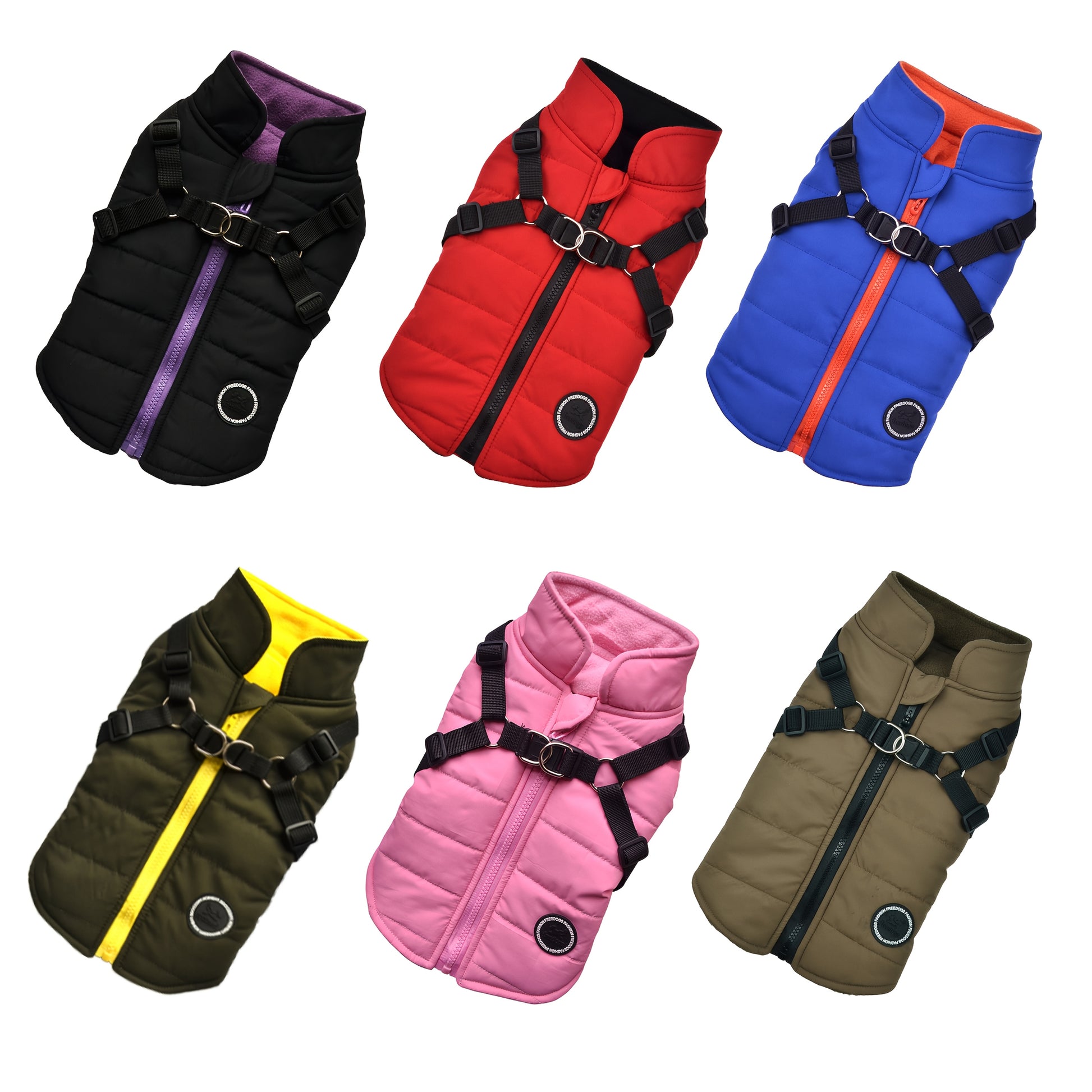 fachgo | Warm Padded Dog Vest with Harness for Small And Medium Dogs - Red Coat for Extra Comfort And Security Christmas Gift