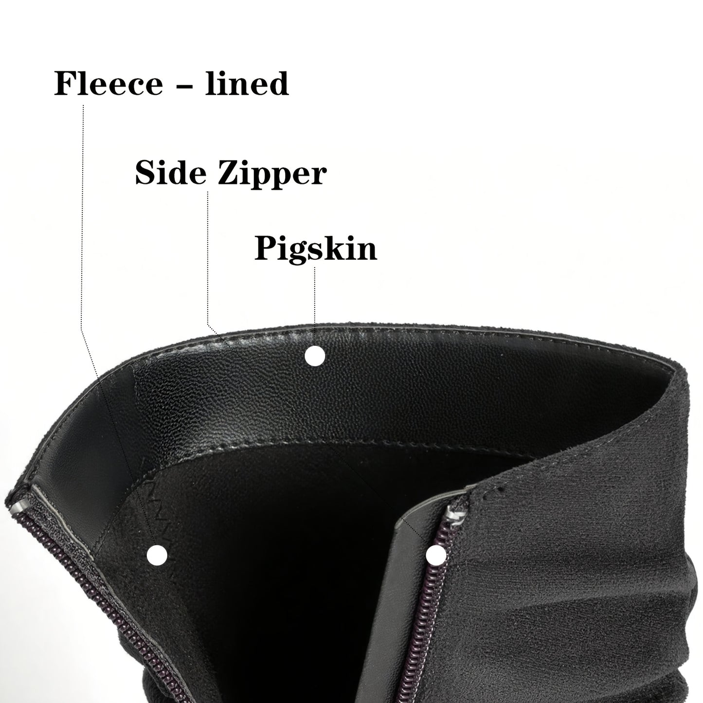 fachgo | Women's Mid-Calf Boots, Plain Fashionable Boots with Zipper for Comfort and Casual Wear, Round Toe in the Middle of Calf
