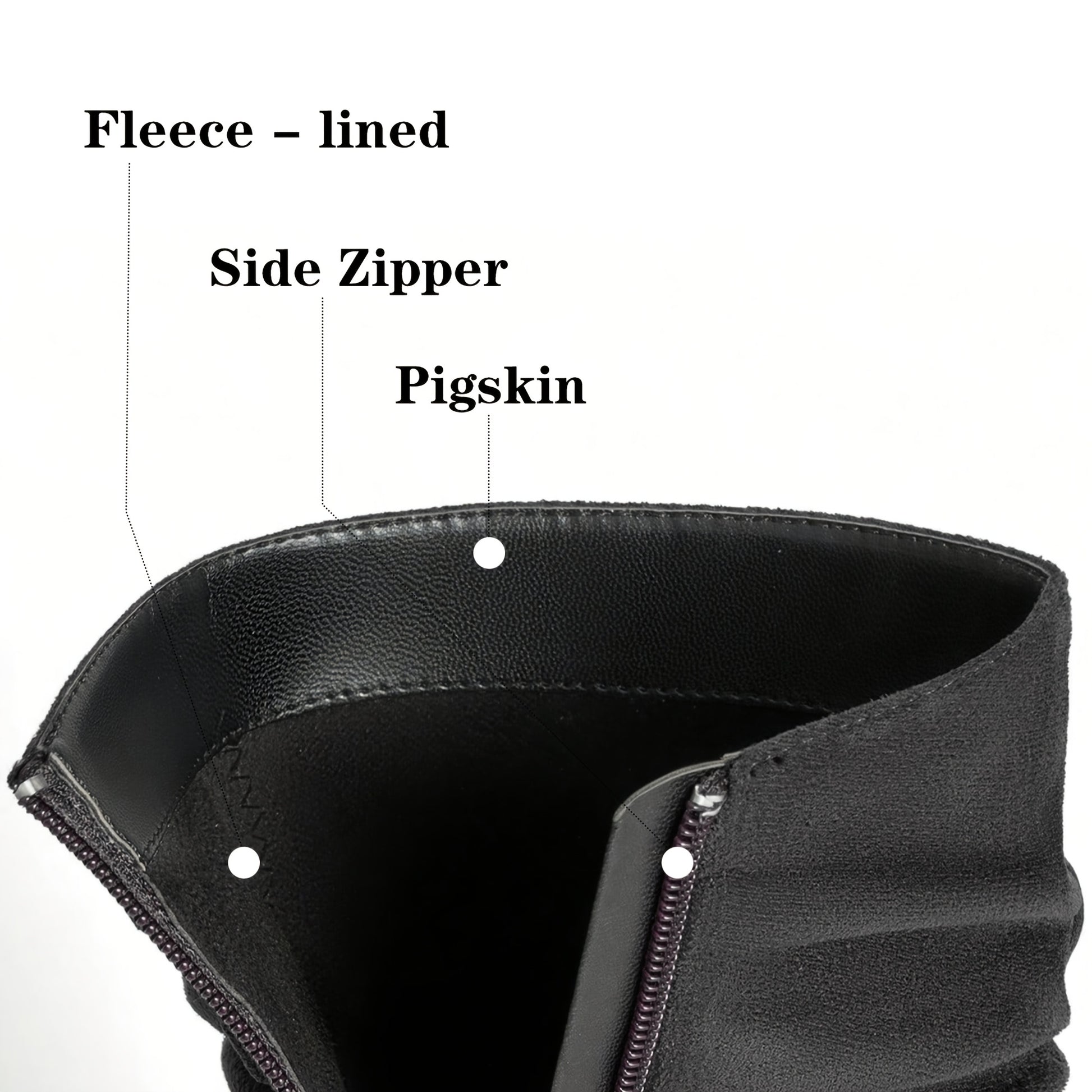 fachgo | Women's Mid-Calf Boots, Plain Fashionable Boots with Zipper for Comfort and Casual Wear, Round Toe in the Middle of Calf