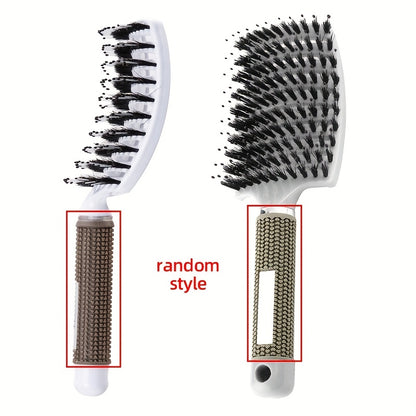 fachgo | WanMei 1pc Professional Curved Vented Hair Scalp Massage Brush for Women, ABS Handle, Nylon Bristles, Ideal for Wet Curly Hair Detangling, Styling, Long Hair, Christmas Gift for Friends/Relatives