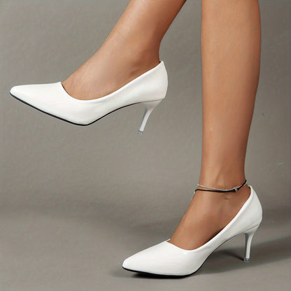 fachgo | Women's Solid Color Stiletto Heels, Elegant Pointed Toe Work Pumps, Lightweight Dress Pumps