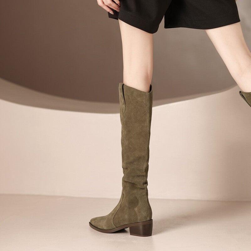 fachgo | Women’s Knee-High Western Cowboy Boots