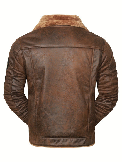 fachgo | H01 Faux Fur Coat Composite Plush Thickened Warm Men's Jacket