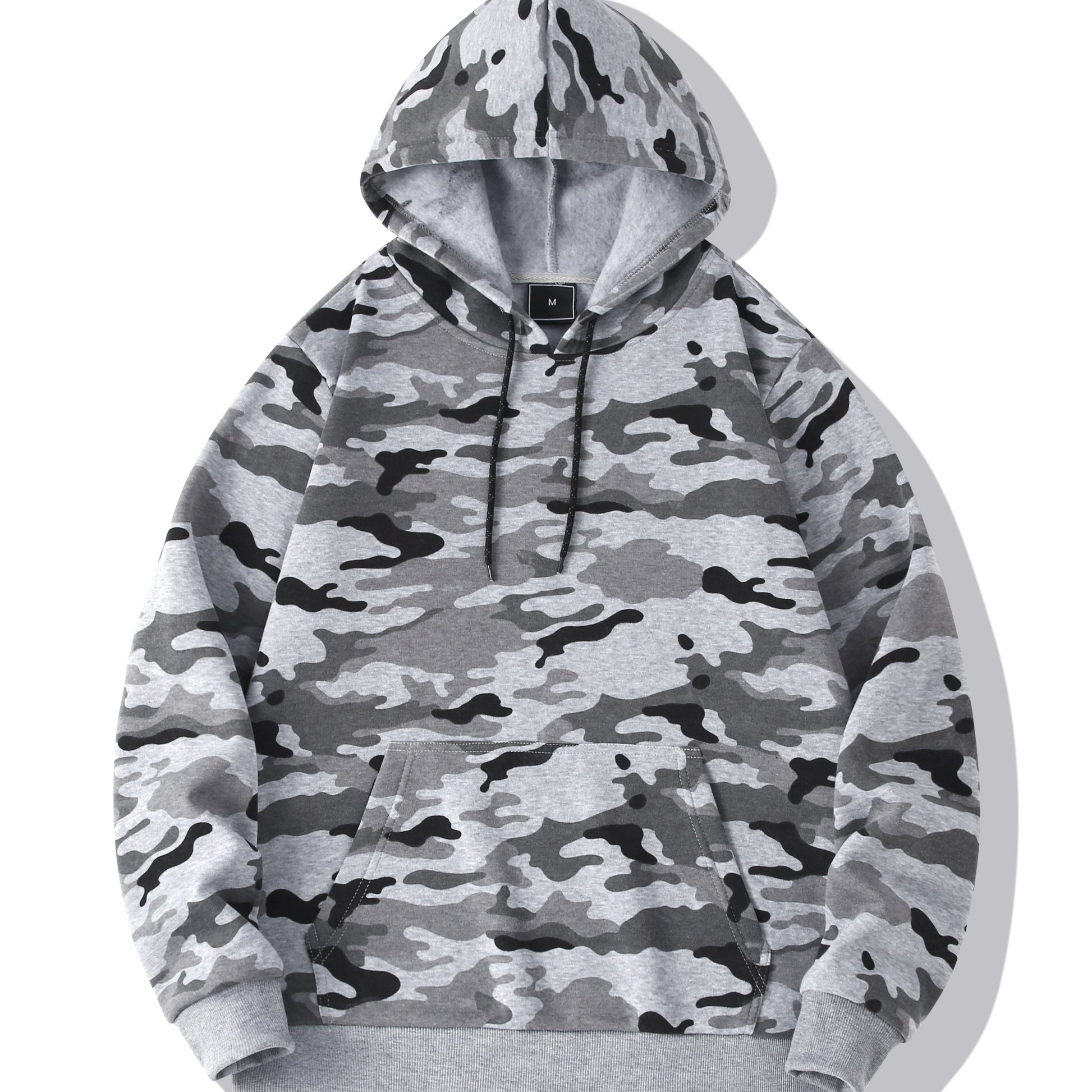 fachgo | [Camouflage Sweatshirt] Autumn Winter Hooded Men's Camouflage Loose Pullover Fleece Sweatshirt | Fleece, Hooded